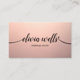 Einfache Kupfer-Rose Gold-Kalligrafie-Script-Beaut Visitenkarte