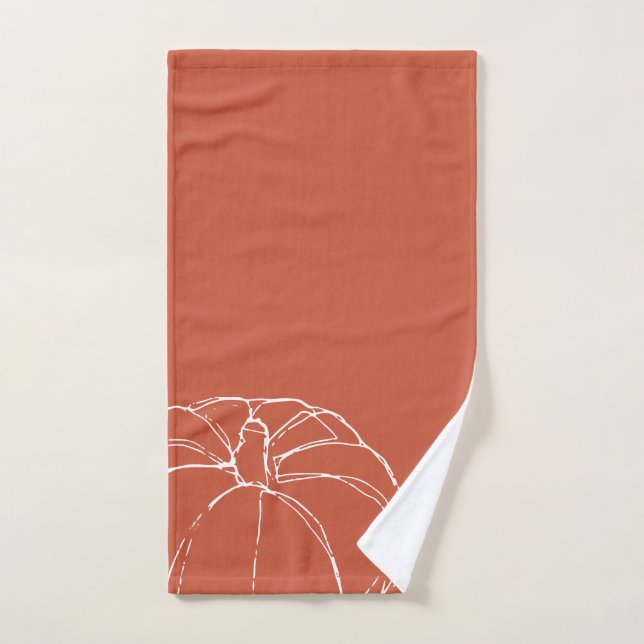 Einfache Kürbis-Linie-Orangenfall Handtuch (Handtuch)