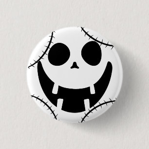 Einfache Kürbisgesicht Halloween-Jack-o-Laternen Button