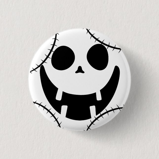 Einfache Kürbisgesicht Halloween-Jack-o-Laternen Button (Vorderseite)