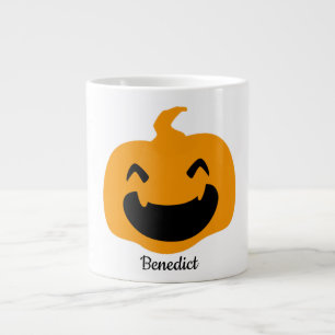 Einfache Kürbisgesicht Halloween Jack-o-Laternen N Jumbo-Tasse