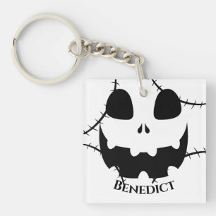 Einfache Kürbisgesicht Halloween Jack-o-Laternen N Schlüsselanhänger