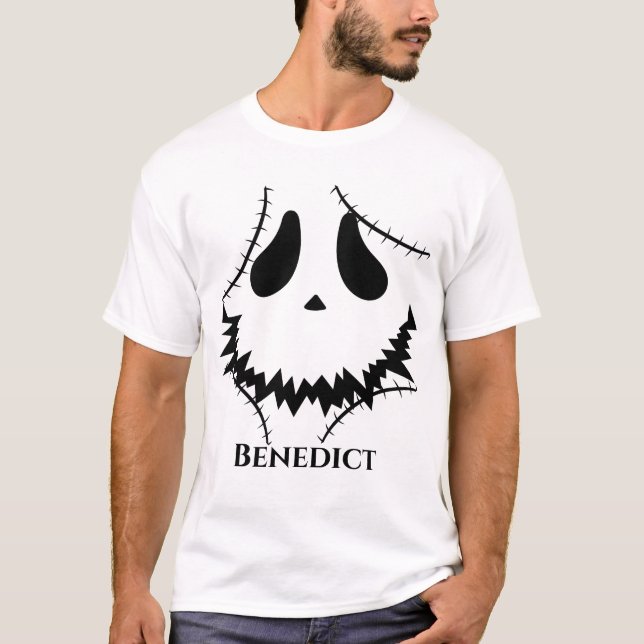 Einfache Kürbisgesicht Halloween Jack-o-Laternen N T-Shirt (Vorderseite)