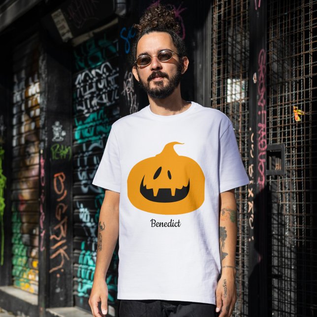 Einfache Kürbisgesicht Halloween Jack-o-Laternen N T-Shirt (Von Creator hochgeladen)