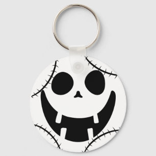 Einfache Kürbisgesicht Halloween-Jack-o-Laternen Schlüsselanhänger