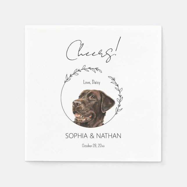 Einfache Labrador Retriever Dog Wedding Cocktail Serviette (Vorderseite)