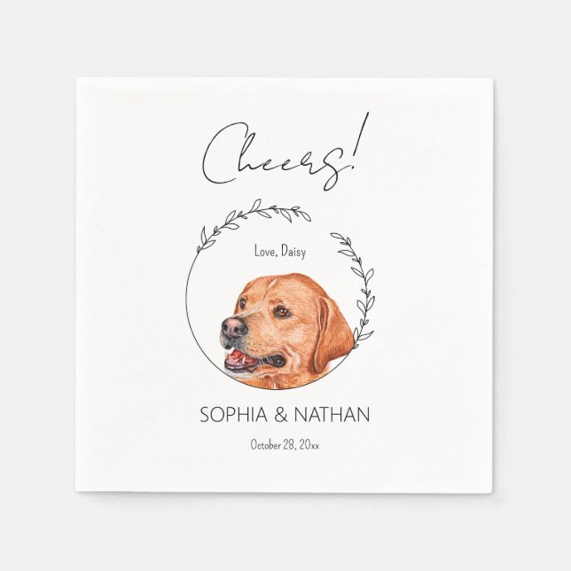 Einfache Labrador Retriever Dog Wedding Cocktail Serviette (Vorderseite)