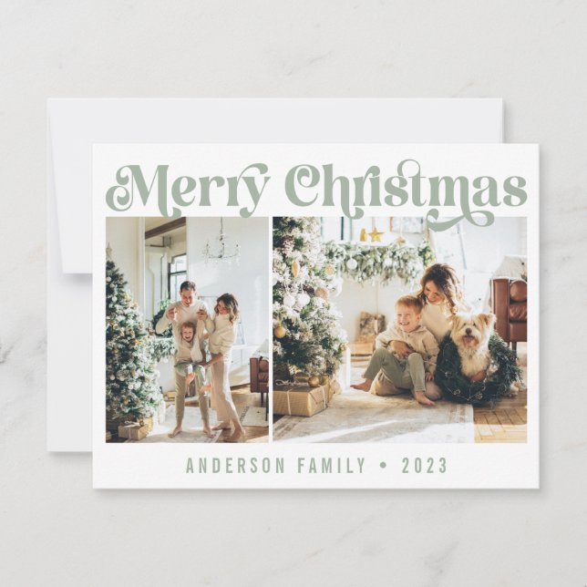 Einfache Lage Minimalistisch Retro Weihnachten Zwe (Vorderseite)