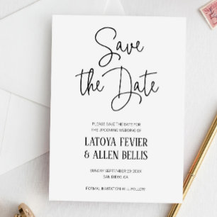 Einfache Lässige Handschrift Save the Date Hochzei Einladung
