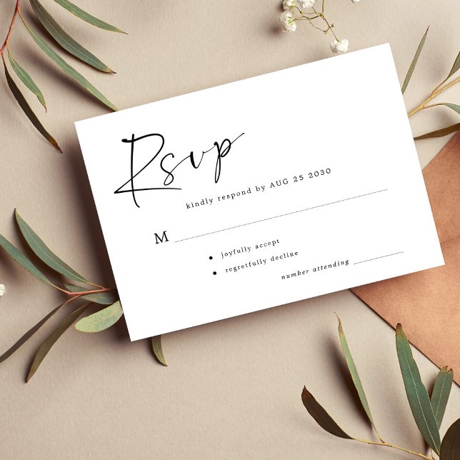 Einfache lässige Hochzeit RSVP Karte (Von Creator hochgeladen)