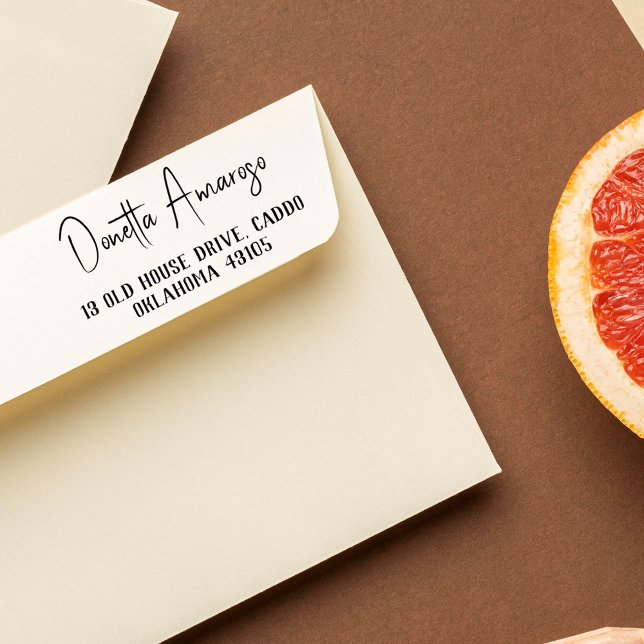 Einfache Lässige Minimalistische Kalligrafie Name  Gummistempel (Von Creator hochgeladen)