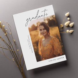 Einfache Lässige Script-Uni 2 Foto Abschluss Ankündigung