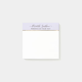 Einfache Lavendel & Gold Minimal Personal Statione Post-it Klebezettel
