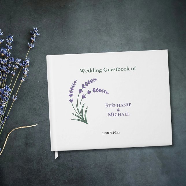 Einfache Lavendel-Hochzeit Gästebuch (Simple Lavender Wedding Guest Book)