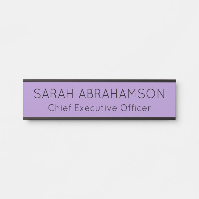 Einfache Lavendel Lila Name Plate - Türsignatur Türschild (Vorderseite )