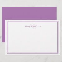 Einfache Lavendel Minimalistisch Monogramm Zwei Gr