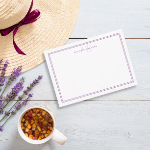 Einfache Lavendel Minimalistisch Monogramm Zwei Gr Mitteilungskarte