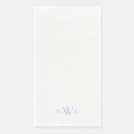 Einfache Lavendel-Monogramm-Hochzeit Serviette