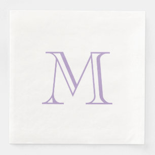 Einfache Lavendel-Monogramm-Papier-Serviette Serviette
