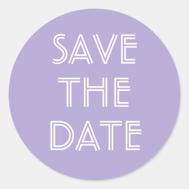 Einfache Lavendel Save the Date Aufkleber (Vorderseite)