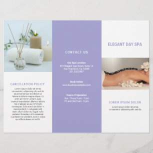 Einfache Lavendel Wellness-Center Elegante Trifold