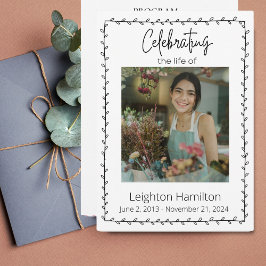 Einfache Leaf-Beerdigung - Feier des Lebensprogram Einladung