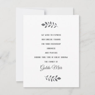 Einfache Leaf Border Jüdische Sympathiekarten RSVP Karte