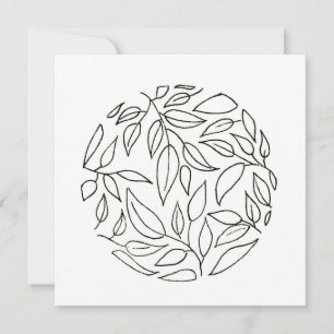 Einfache Leaf-Kontur-Karten mit Journal Einladung