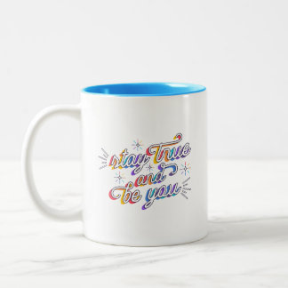 Einfache lebendige Funken Bleib wahr und sei du se Zweifarbige Tasse