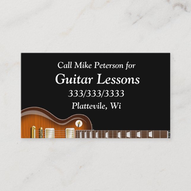 Einfache Lehren aus der Gitarre Visitenkarte (Vorderseite)