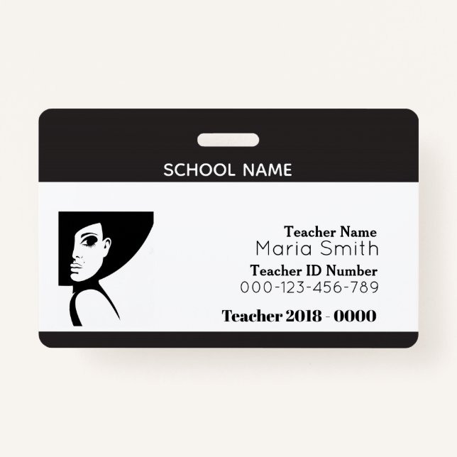 Einfache Lehrerin-ID Ausweis (Vorderseite)