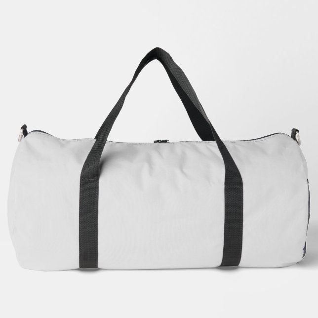 Einfache, leicht graue, große Duffeltasche mit D.B Duffle Bag (Vorderseite)