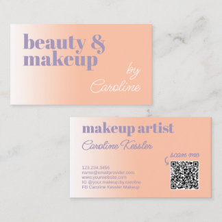 Einfache leichte Orange Lilac Violet weiße Typogra Visitenkarte