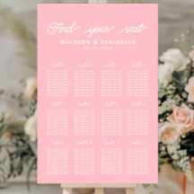 Einfache leichte rosa Hochzeit Sitzplan