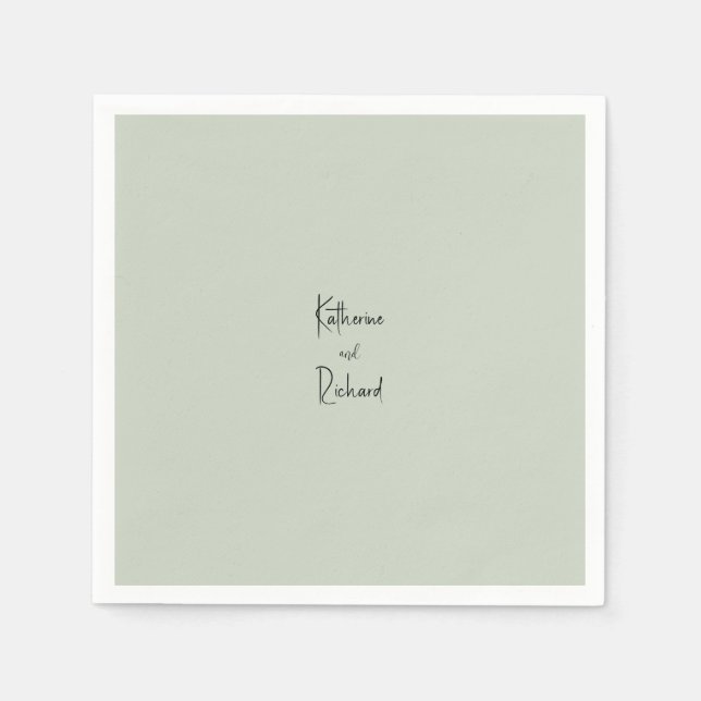 Einfache leichte Seite Custom Wedding Cocktail Nap Serviette (Vorderseite)