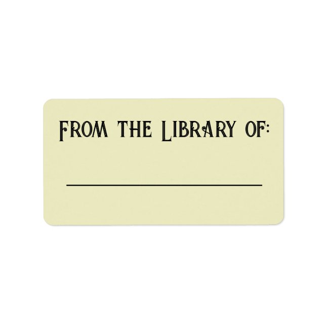 Einfache Library-Tag Adressaufkleber (Vorne)