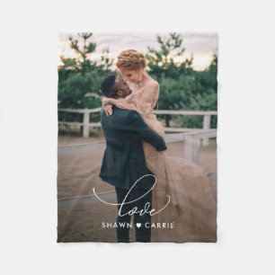 Einfache Liebe bearbeitbare Farbe Personalisierte Fleecedecke