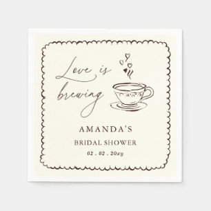 Einfache Liebe Brautparty zum Kaffee kochen Serviette