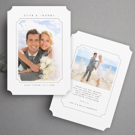 Einfache Liebe & Dank Hochzeit 2 Foto Dankeskarte