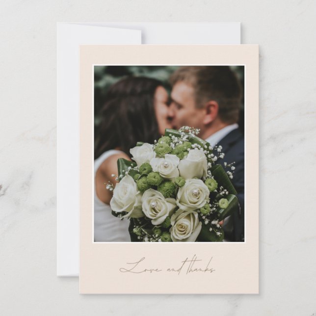 Einfache Liebe Danke Foto Wedding Vielen Dank (Vorderseite)