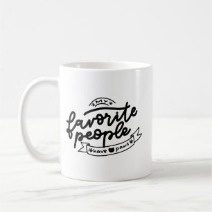 Einfache Liebe Furry Stylish Hand Letter Paw Print Kaffeetasse