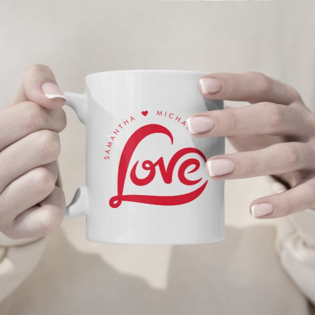 Einfache Liebe Herzlich Valentinstag Zweifarbige Tasse (Von Creator hochgeladen)