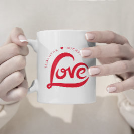 Einfache Liebe Herzlich Valentinstag Zweifarbige Tasse