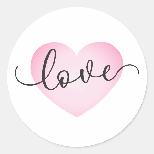 Einfache Liebe Kalligraphie Valentine | Aufkleber (Vorderseite)