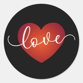 Einfache Liebe Kalligraphie Valentine | Aufkleber