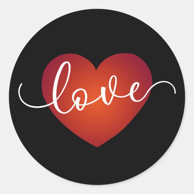 Einfache Liebe Kalligraphie Valentine | Aufkleber (Vorderseite)