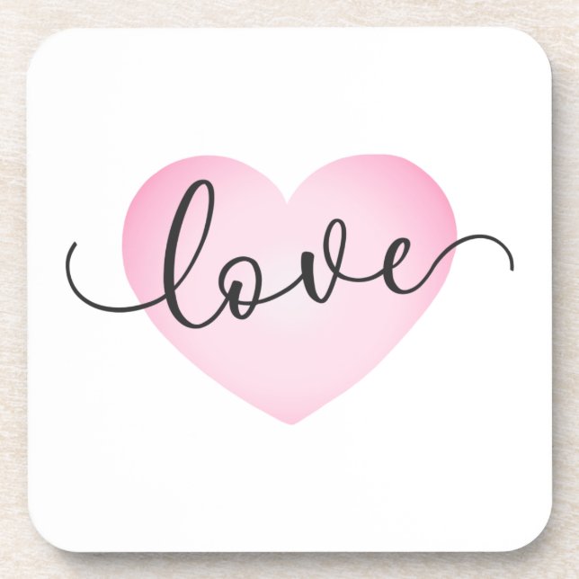 Einfache Liebe Kalligraphie Valentine | UNTERSETZE Getränkeuntersetzer (Vorderseite)