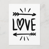 Einfache "LIEBE" Schwarz auf Weiß