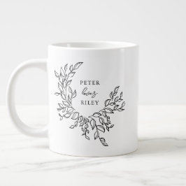 Einfache Liebe Script Botanische Krustenpaare Foto Jumbo-Tasse