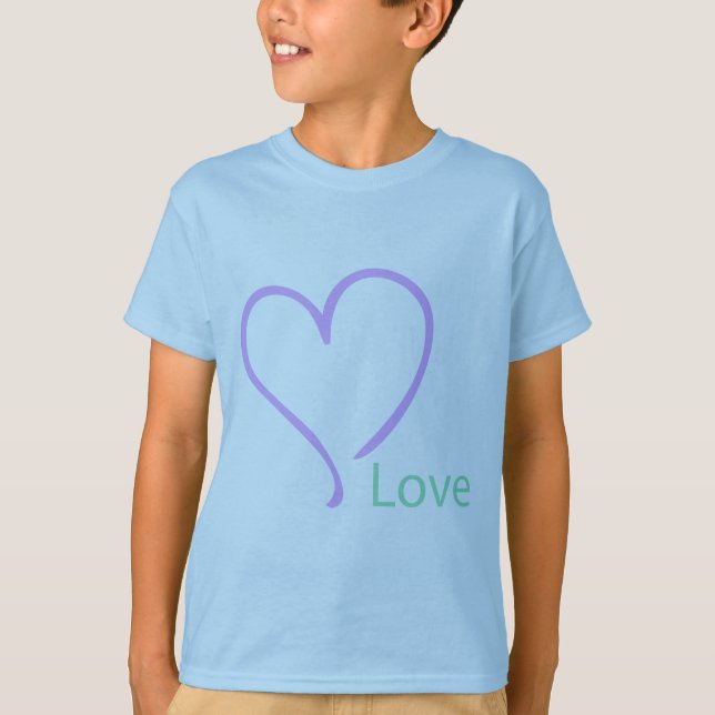 Einfache Liebe und Herz T-Shirt (Vorderseite)